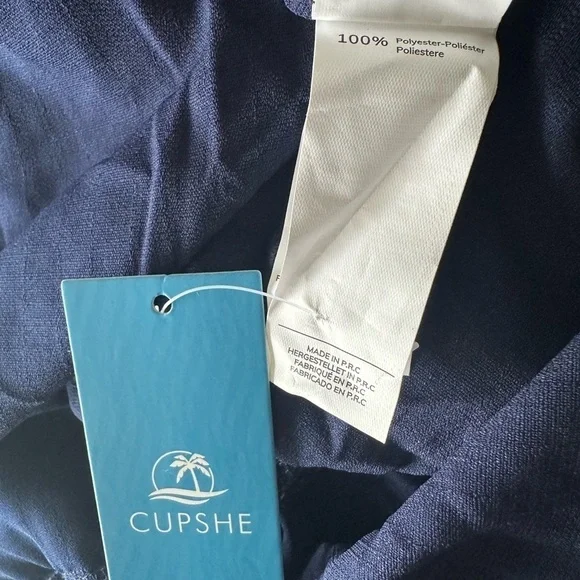 NWT Cupshe Tiered Ruffled Tie Neck Mini Dress Size L - Picture 5 of 6